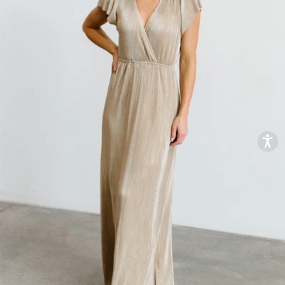 See and Be Seen Gold Maxi Dress size S